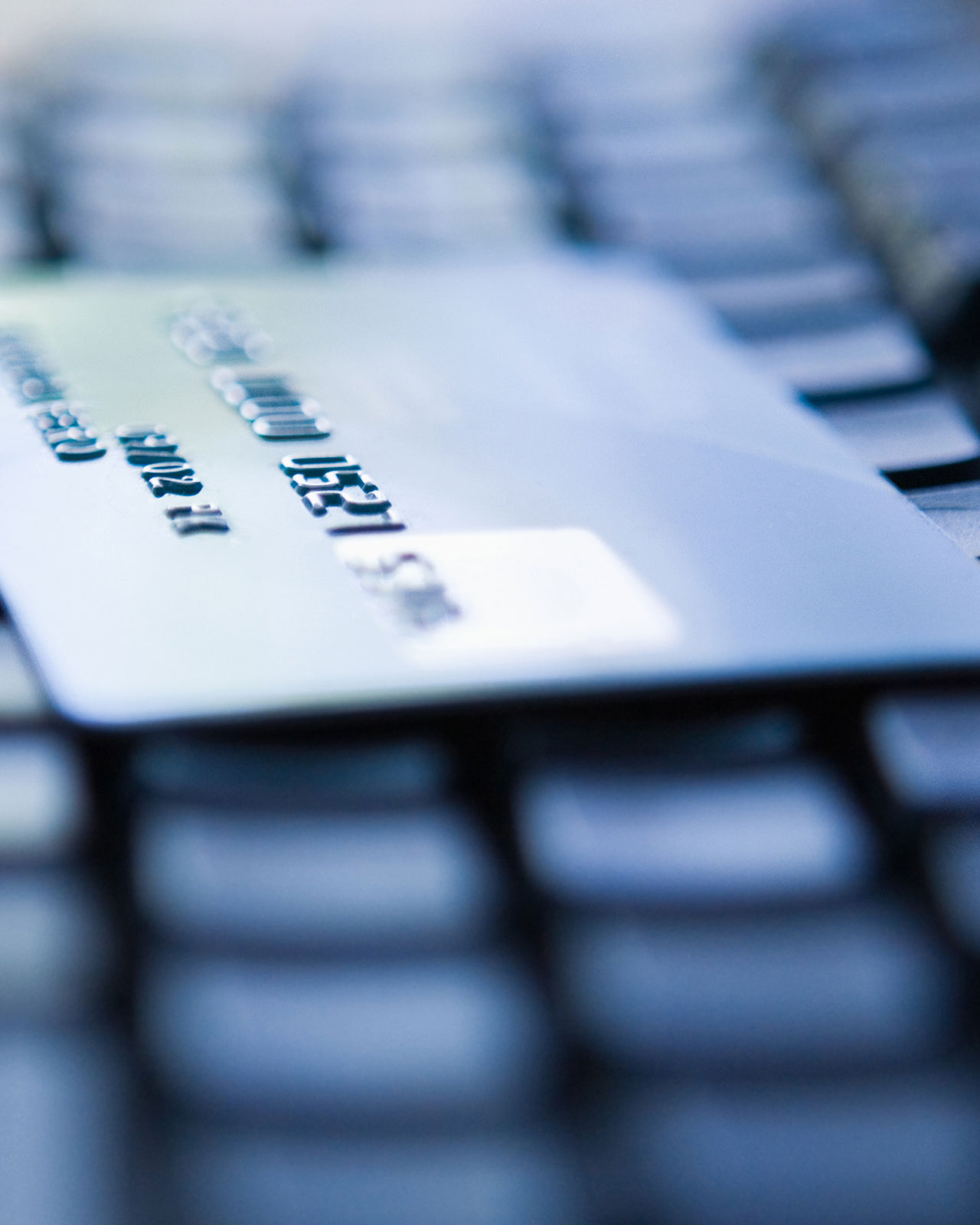 e-commerce credit card on keyboard